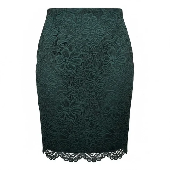 Forever 21 Dark Green Lace Pencil Skirt - Picture 1 of 4